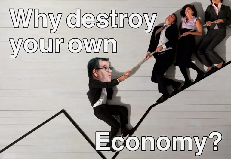 Business people pulling each other